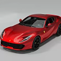 Red Ferrari Sports Car With Sleek Body Design And Black Wheels