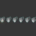 Vibrant Shiny Multicolored Crystals Arranged In A Row With Six Different Colors