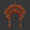 Orange Horseshoe Shaped Decorative Storage Rack Made Of Small Components For Household Use