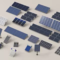 Industrial Solar Panel Equipment With Diverse Designs Sizes And Mounting Types 3d model