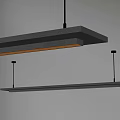 Modern Chandeliers With Long Strip Design Gray Panel And LED Light For Interior Space 3d model