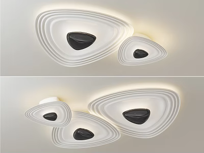 Modern Layered Circular Ceiling Lights With Soft Lighting In Different Sizes 3d model