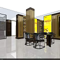 Luxury Wine Boutique Interior With Marble Reception Counter Wine Shelves And Displayed Bottles