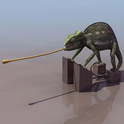 Modern lizard chameleon 3d model