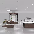 Modern RICH Retail Store Interior With Display Shelves Counter Signage And Decorative Plants