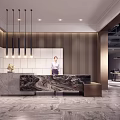Modern Front Company Marble Reception Desk 3d model