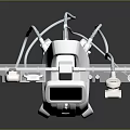 White Wheeled Medical Beauty Equipment With Display Screen And Connecting Tubes