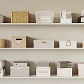 Stylish Decorative Storage Boxes With Woven Fabric Plastic And Lidded Designs On Shelves