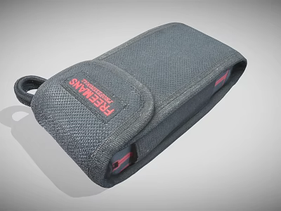 Gray Fabric Freeland Storage Case With Handle And Secure Closure 3d model