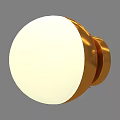 Modern Round Golden Wall Light with White Shade and Sleek Design 3d model