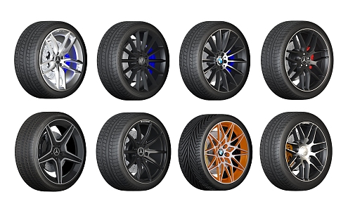 Modern tire Mercedes-Benz tire wheel rim 3d model