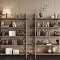 Modern bookshelf ornaments 3d model