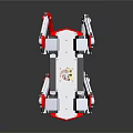 Quadruped Robotic Equipment With Red White Legs And Mechanical Body Design