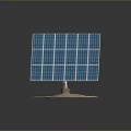 Modern Blue Solar Panel With Circular Base On Dark Reflective Surface 3d model