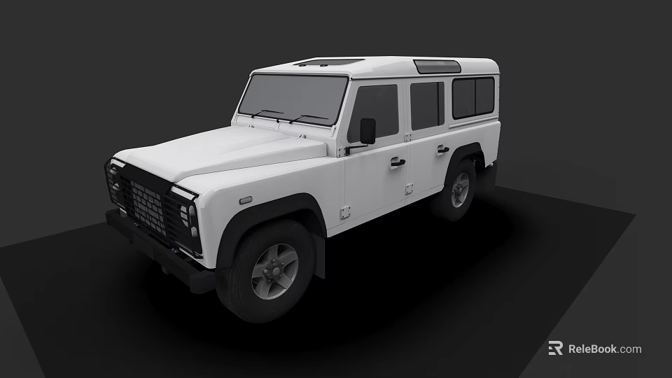 White Off Road Vehicle With Stylish Design Roof Rack And Black Wheels 3d model 