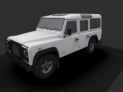 White Off Road Vehicle With Stylish Design Roof Rack And Black Wheels 3d model