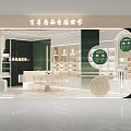 Modern Beauty Hair Salon Interior Design With Green Color Scheme Display Shelves And Styling Chairs