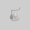 Modern Wall Sconce with Ribbed Glass Shade and Metal Base for Home Decor