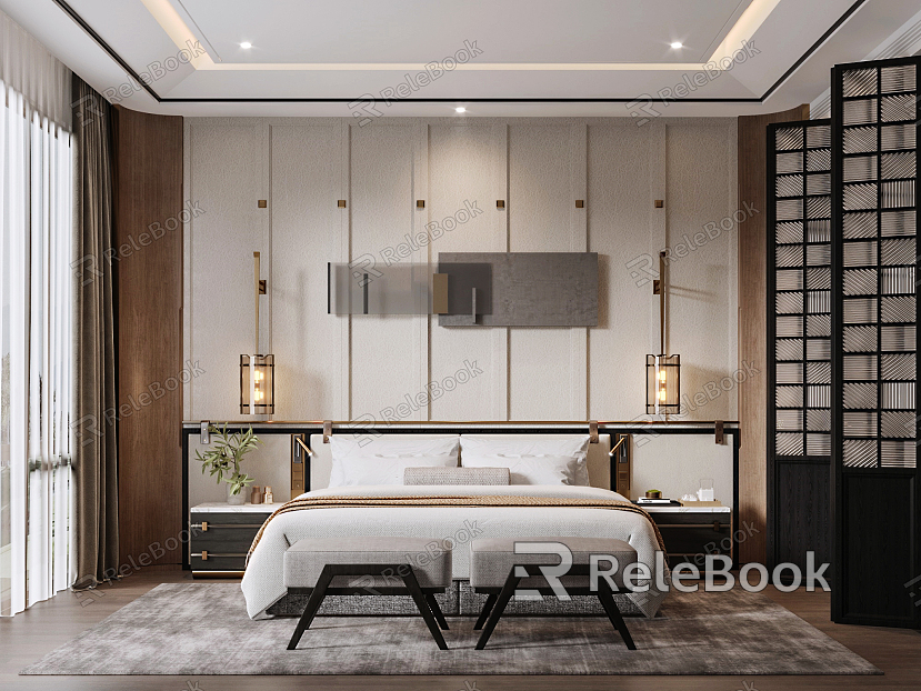 New Chinese Room Hotel Room model