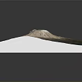 Modern 3D Terrain Model With Green Vegetation Brown Terrain And White Summit