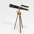 Vintage Decorative Telescope With Brass Tripod Stand And Classic Black Barrel Design