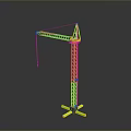 Yellow Tower Crane with Tall Lattice Structure for Construction Site Heavy Lifting Operations