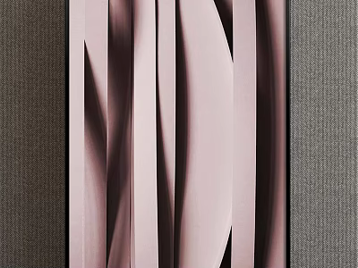 Modern Abstract Painting With Pink Gray Vertical Lines And Textured Art Design Elements 3d model
