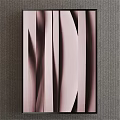 Modern Abstract Painting With Pink Gray Vertical Lines And Textured Art Design Elements