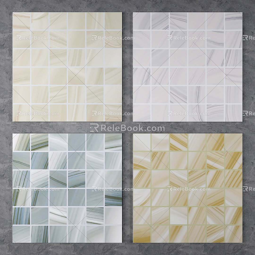 Modern Tile Stone Parquet Marble Parquet Water Knife Parquet 3d model