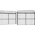 Black Wire Mesh Security Fence with Barbed Wire and Double Gate Mesh Structure 3d model