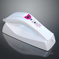 White Electronic Device with Pink Display and Control Buttons Modern Design Integrated Logo 3d model