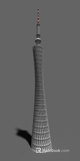 Tall Modern Tower With Intricate Lattice Structure And Architectural Design 3d model 