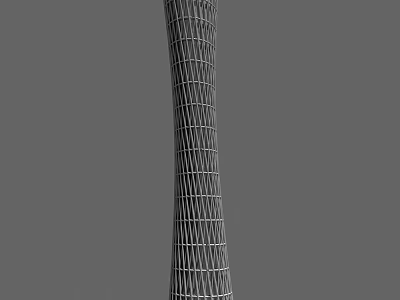 Tall Modern Tower With Intricate Lattice Structure And Architectural Design 3d model