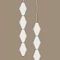 Two Cream Colored Modern Pendant Lights With Multiple Diamond Shaped Shades 3d model