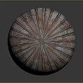 Vintage Rusted Metal Sphere With Vertical Stripes And Weathered Shiny Texture