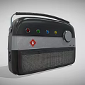 Retro Radio Speaker With Black Silver Design Colorful Buttons Knob And Handle