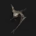 Fantasy Horror Creature Character With Large Wings Sharp Claws And Pointed Fangs In Crawling Posture 3d model