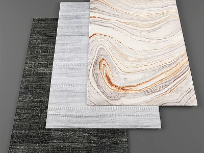 Square Rugs with Various Textures and Color Patterns for Modern Home Decoration 3d model