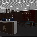 Modern Specialty Store Interior With Glass Front Display Counters And Product Displays 3d model