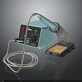 Professional Blue Soldering Iron Station With Control Unit Stand Sponge And Cable Tool 3d model