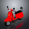 Red Scooter Motorcycle Showcasing Black Seat Rearview Mirrors And Rear Rack