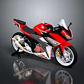 Sleek Red and Black Sport Motorcycle With Streamlined Bodywork and Racing Design