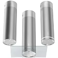 Set of Three Silver Cylindrical Hardware Tools with Transparent Base and Grid Design 3d model
