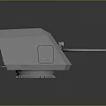 Military Weapon Turret With Long Gun Barrel And Gray Mounting Structure