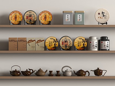 Tea Set Tea Cup Tea Cake Decorative Cabinet Display Cabinet 3d model