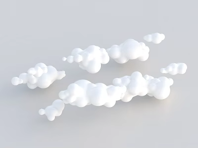 White Cloud Shaped Decorative Wall Decor For Modern Home Interior 3d model