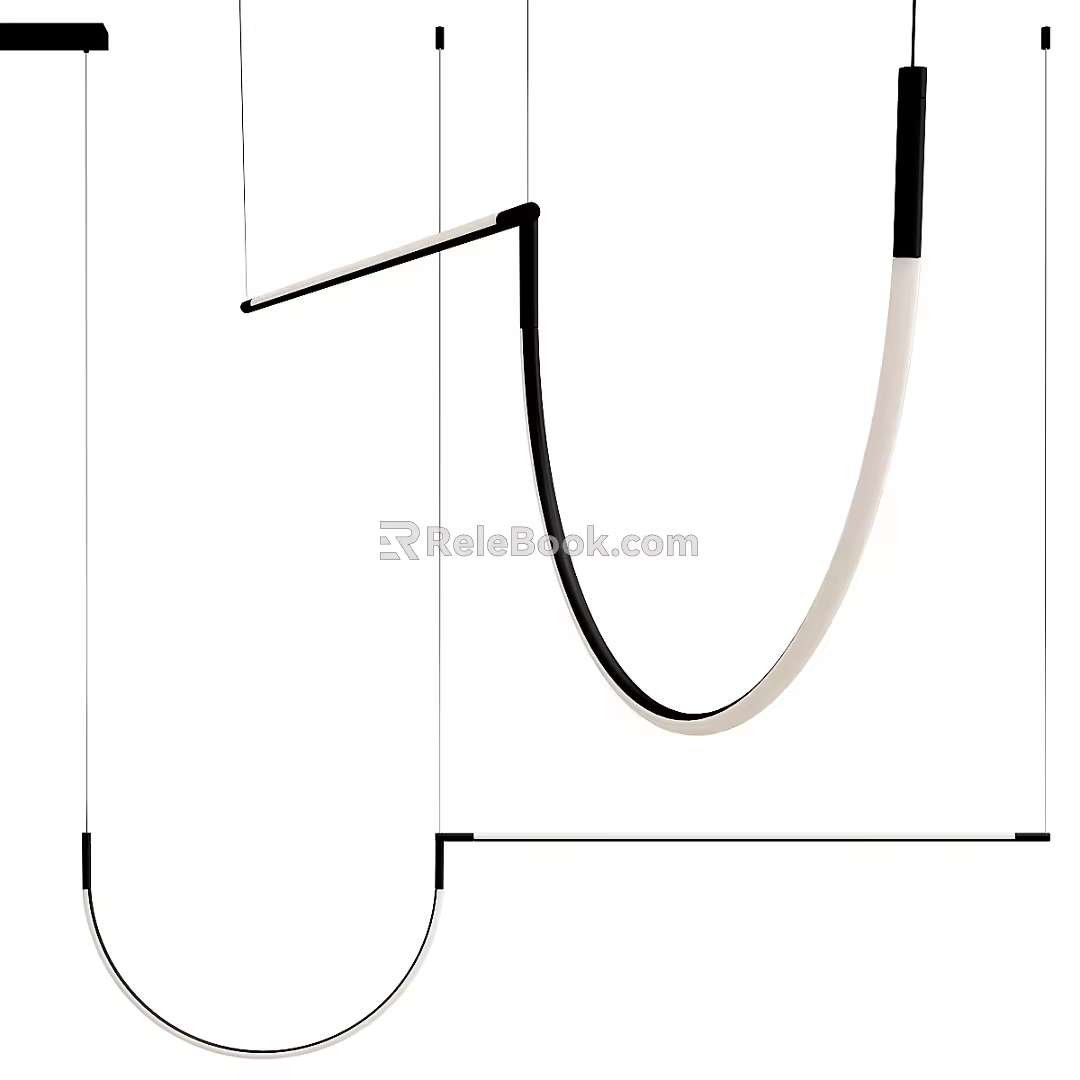 Modern Chandelier Bathtub LedsC4 3d model