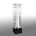 Modern Layered Floor Lamp With Transparent Panels And Black Square Base