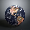 Earth Globe With Blue Oceans Brown Continents And White Clouds