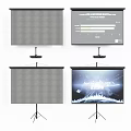 Modern projection curtain projection shelf projector 3d model